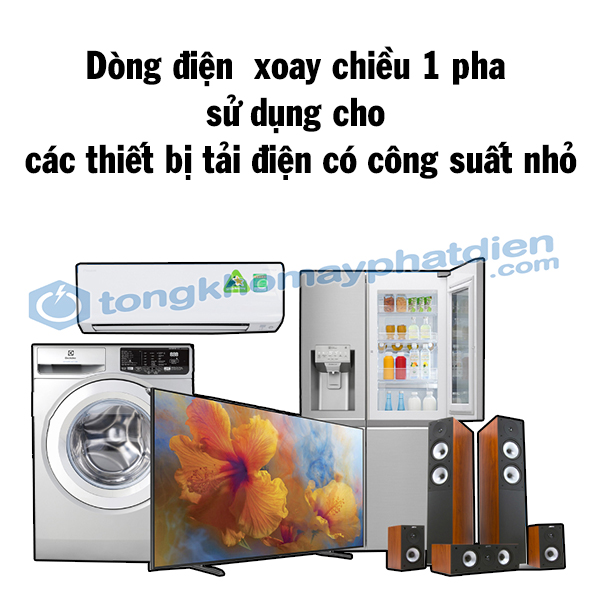 các thiết bị sử dụng dòng điện xoay chiều 1 pha, tongkhomayphatdien.com